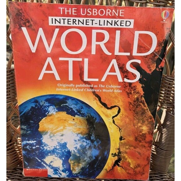 The Usborne Internet-Linked Childrens World Atlas Book Homeschool Learning Learn - Picture 1 of 9
